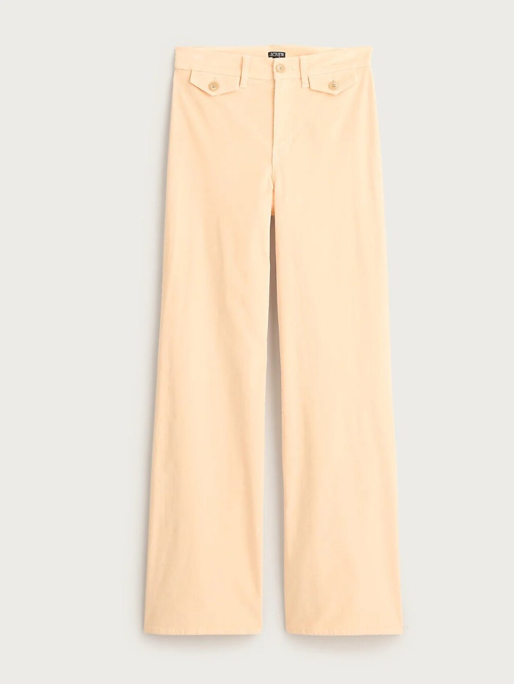 J Crew Wide-Leg Velvet Peche Clair Pants